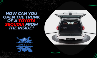 How can you open the trunk of a Toyota Sequoia from the inside